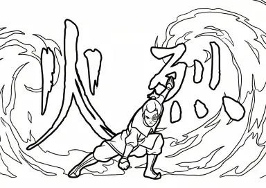 Zuko Dobrando Fogo para Colorir