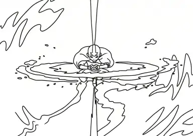 Aang no Estado Avatar para Colorir