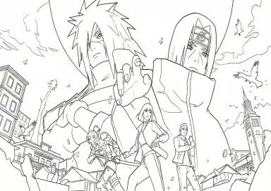 Free Fire x Naruto Crossover para Colorir