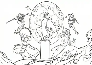 Free Fire x Clã Uchiha Naruto para Colorir