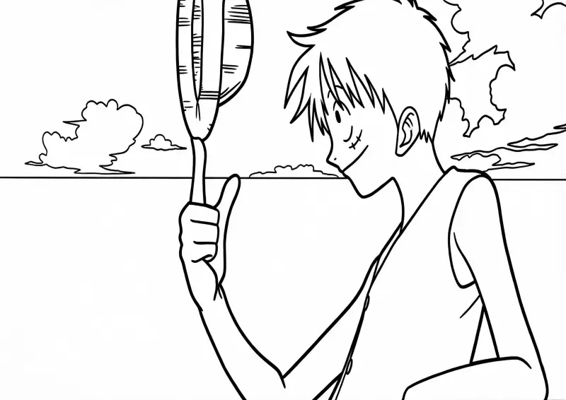 Monkey D. Luffy Equilibrando o Chapéu de Palha