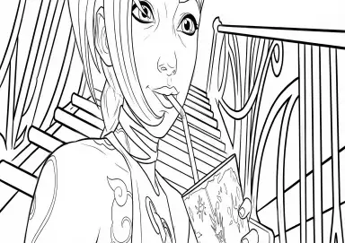 Jinx Arcane Bebendo Suco Copo Decorado