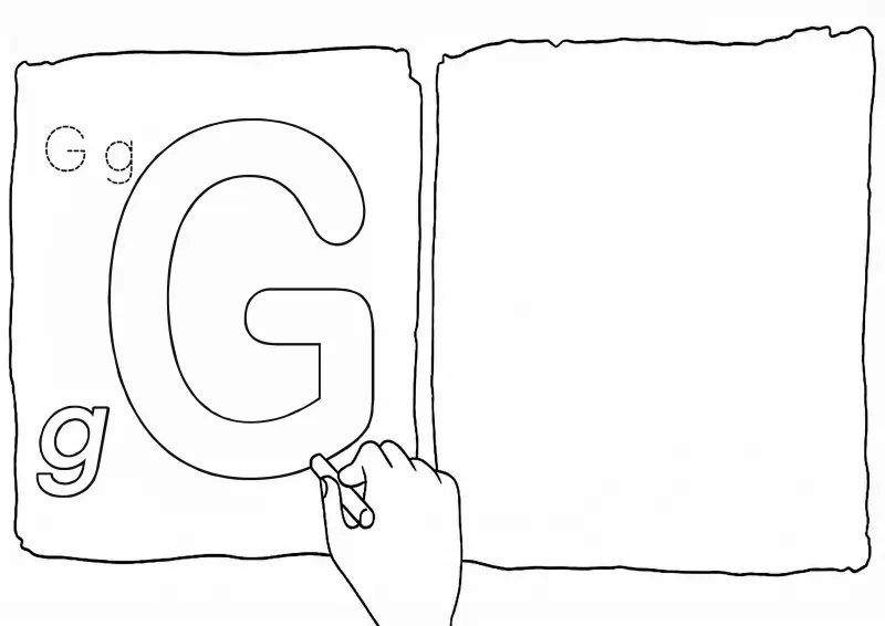 Letra G Desenho para Colorir e Treinar