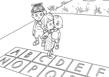 YoYo Cocomelon Brincando na Trilha do Alfabeto