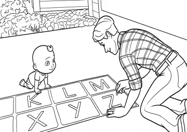 JJ Cocomelon e Papai Escrevendo o Alfabeto