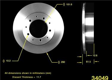 Disc Brake Rotor BQ PRT1756