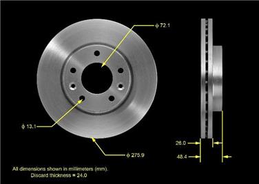 Disc Brake Rotor BQ PRT5524