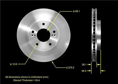 Disc Brake Rotor BQ PRT5525