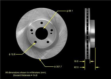 2008 Nissan Murano Disc Brake Rotor BQ PRT5537