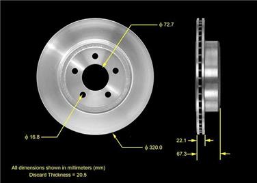 Disc Brake Rotor BQ PRT5568