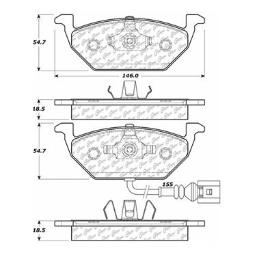 2010 Volkswagen Beetle Cabrio Disc Brake Pad Set CE 103.07681