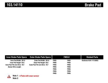 Disc Brake Pad Set CE 103.14110