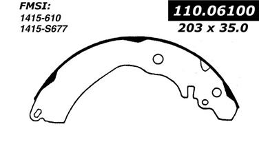 2002 Mitsubishi Mirage Drum Brake Shoe CE 110.06100