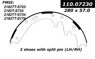 1999 Lincoln Town Car Drum Brake Shoe CE 111.07230