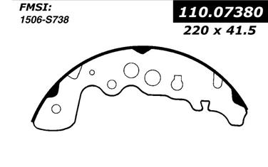 2002 Chevrolet Tracker Drum Brake Shoe CE 111.07380