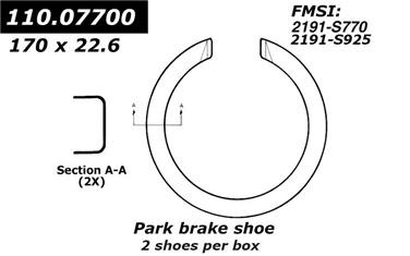 2003 Chevrolet Impala Parking Brake Shoe CE 111.07700