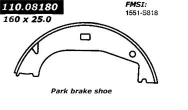 2000 BMW Z3 Parking Brake Shoe CE 111.08180