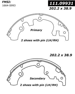 2006 Ford Fiesta Drum Brake Shoe CE 111.09931