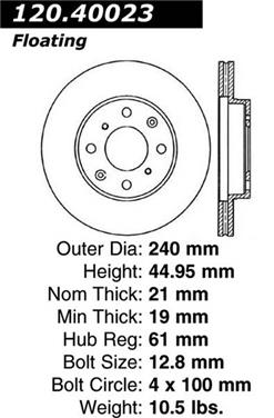 Disc Brake Rotor CE 120.40023CRY