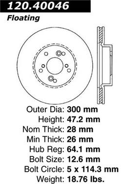 Disc Brake Rotor CE 120.40046CRY