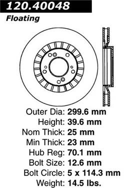 Disc Brake Rotor CE 120.40048CRY