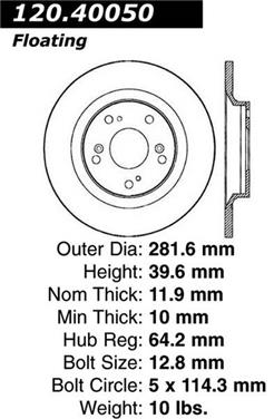 Disc Brake Rotor CE 120.40050CRY