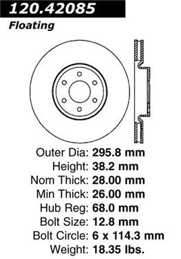 Disc Brake Rotor CE 120.42085CRY
