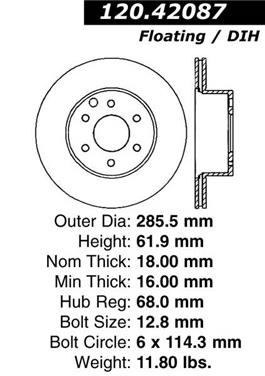 Disc Brake Rotor CE 120.42087CRY