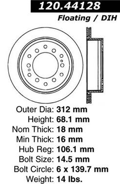 Disc Brake Rotor CE 120.44128CRY