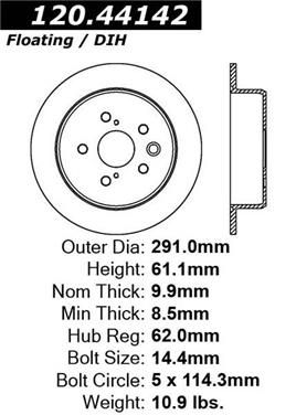 Disc Brake Rotor CE 120.44142CRY