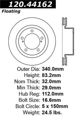 Disc Brake Rotor CE 120.44162CRY