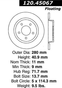 Disc Brake Rotor CE 120.45067CRY