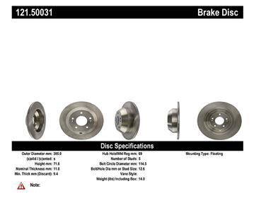 Disc Brake Rotor CE 121.50031