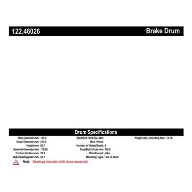 Brake Drum CE 122.46026