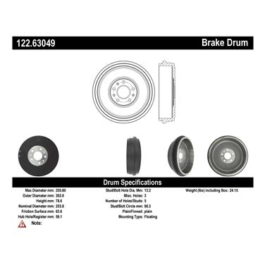 Brake Drum CE 122.63049