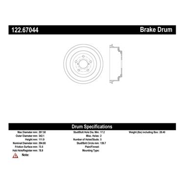 2009 Dodge Dakota Brake Drum CE 122.67044