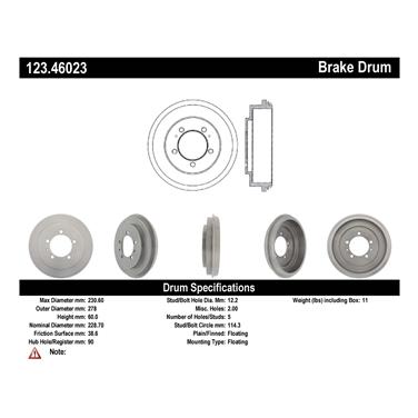 2003 Mitsubishi Outlander Brake Drum CE 123.46023