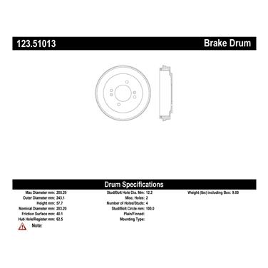 2006 Dodge Attitude Brake Drum CE 123.51013