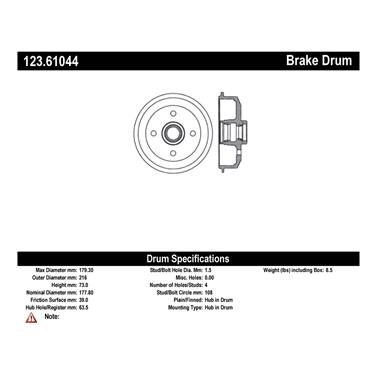 Brake Drum CE 123.61044