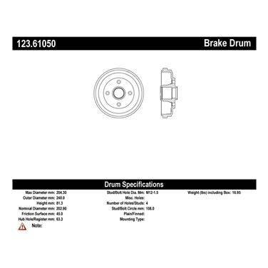 Brake Drum CE 123.61050