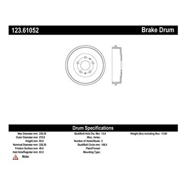 Brake Drum CE 123.61052