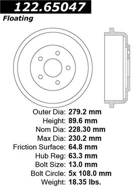 Brake Drum CE 123.65047