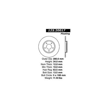 Disc Brake Rotor CE 125.20017