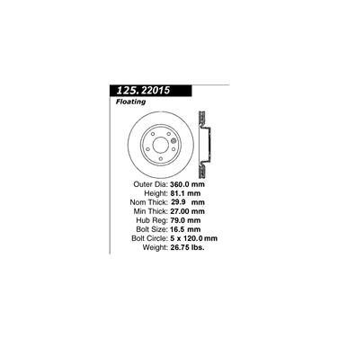 Disc Brake Rotor CE 125.22015