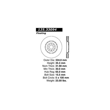 Disc Brake Rotor CE 125.33094