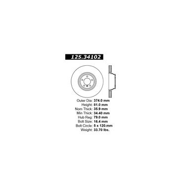 Disc Brake Rotor CE 125.34102