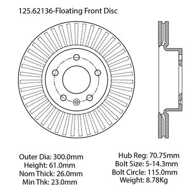 Disc Brake Rotor CE 125.62136