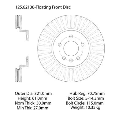 Disc Brake Rotor CE 125.62138