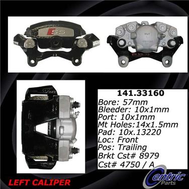 2010 Audi S5 Disc Brake Caliper CE 141.33159