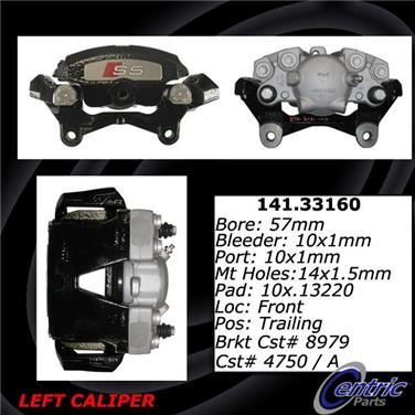 2011 Audi S4 Disc Brake Caliper CE 141.33160